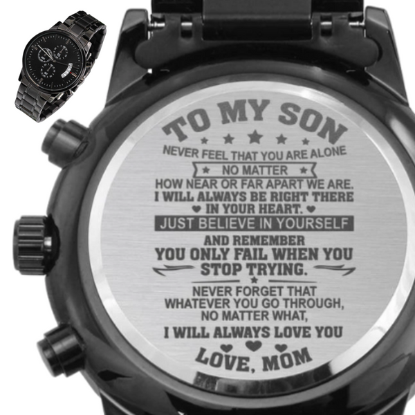 Engraved Wooden Watch - To My Son - I Will Always Love You - Love