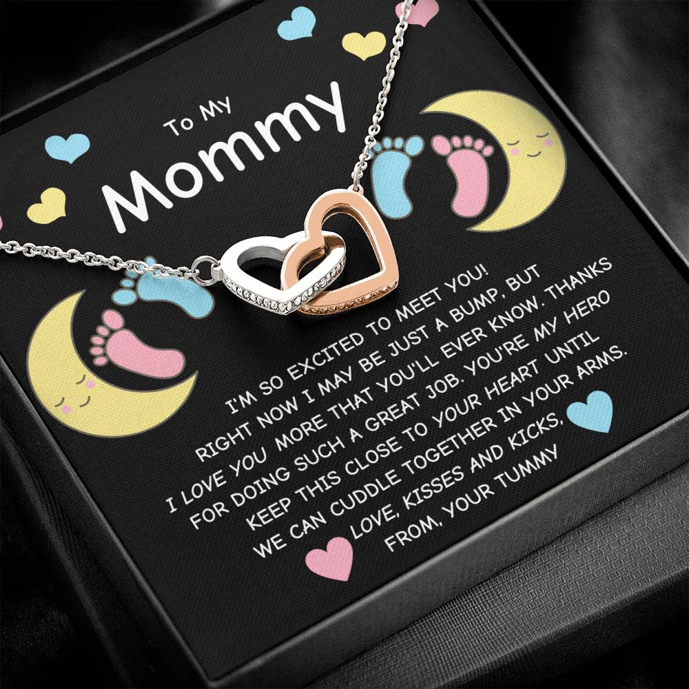 Gift For Expecting Mom To Be - To My Mommy Forever Interlocking Hearts Necklace