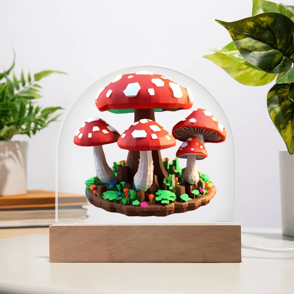 Stained Glass Magic Mushroom Acrylic Dome Sign 4