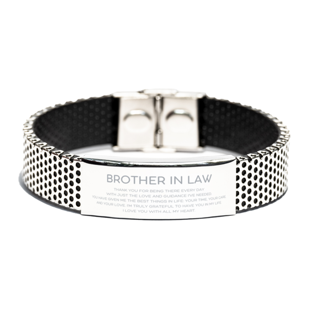 Brother In Law Gifts, Thank you for being there every day, Thank You Gifts For Brother In Law, Birthday Christmas Stainless Steel Bracelet For Brother In Law